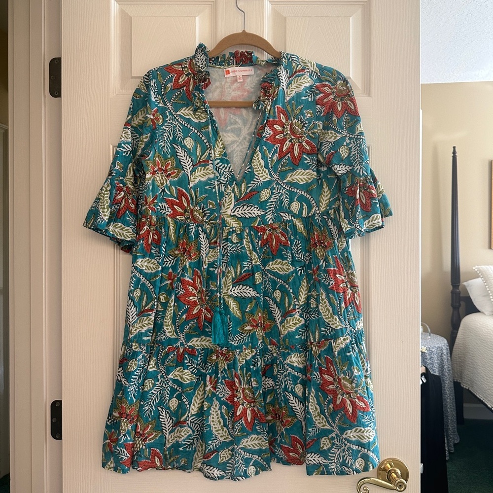 Jude Connally Short-Sleeve Floral Sundress – Size Small